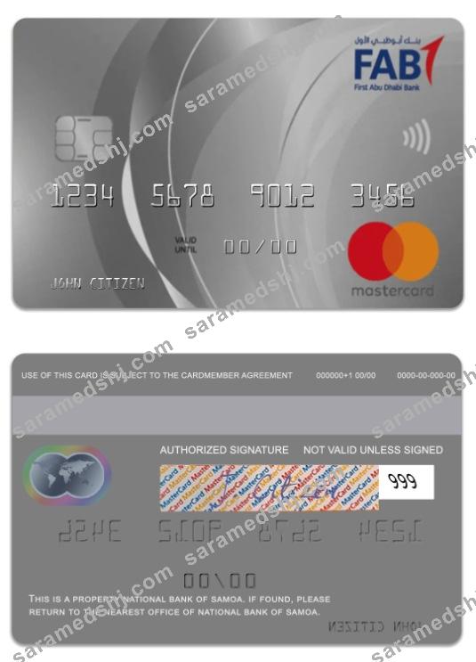 Saudi Arabi Fisrt Abu Dabi Bank platinum world credit mastercard